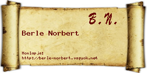 Berle Norbert névjegykártya